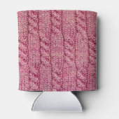 ピンク糸ケーブル編物 缶クーラー (裏面)
