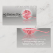 ピンク糸反射編み機編み物クロチェット 名刺 (正面/裏面)