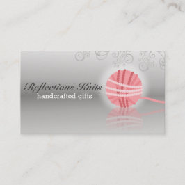 ピンク糸反射編み機編み物クロチェット 名刺