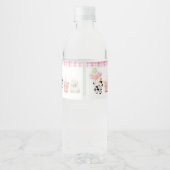 ピンク納屋周囲の庭ファームアニマルバースデーパーティー ペットボトルラベル (裏面)