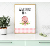 ピンク納屋周囲の庭誕生日ドリンクステーションポスター ポスター