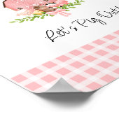 ピンク納屋周囲の庭誕生日フードステーションポスター ポスター (角)