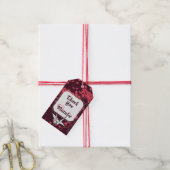 ピンク紙クレーン折り紙さくらんぼブロッサム ギフトタグ (より糸付き)