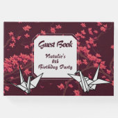 ピンク紙クレーン折り紙さくらんぼブロッサム ゲストブック (正面)