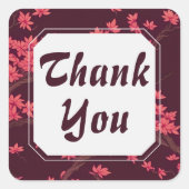 ピンク紙クレーン折り紙さくらんぼブロッサム スクエアシール (正面)