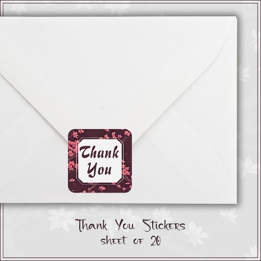 ピンク紙クレーン折り紙さくらんぼブロッサム スクエアシール