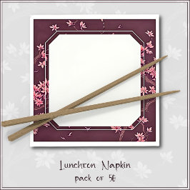 ピンク紙クレーン折り紙さくらんぼブロッサム スタンダードランチョンナプキン