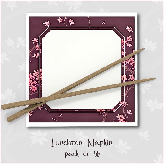 ピンク紙クレーン折り紙さくらんぼブロッサム スタンダードランチョンナプキン