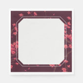 ピンク紙クレーン折り紙さくらんぼブロッサム スタンダードランチョンナプキン (正面)