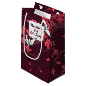 ピンク紙クレーン折り紙さくらんぼブロッサム スモールペーパーバッグ (正面アングル)