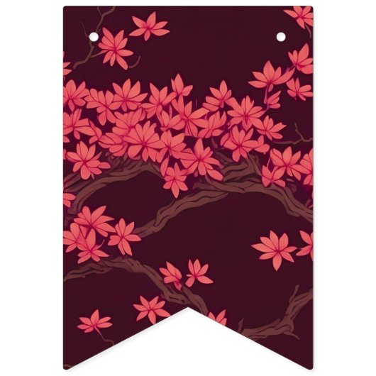 ピンク紙クレーン折り紙さくらんぼブロッサム バンティングフラッグ (第1の旗)