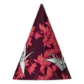 ピンク紙クレーン折り紙さくらんぼブロッサム パーティーハット (裏面)