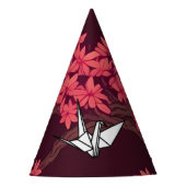 ピンク紙クレーン折り紙さくらんぼブロッサム パーティーハット (正面)