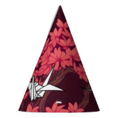 ピンク紙クレーン折り紙さくらんぼブロッサム パーティーハット (左)