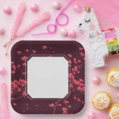 ピンク紙クレーン折り紙さくらんぼブロッサム ペーパープレート (パーティー)