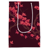 ピンク紙クレーン折り紙さくらんぼブロッサム ミディアムペーパーバッグ (裏面)