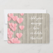 ピンク紙ハートオンバーンウッドサンキューカード (裏面)