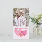 ピンク紙ハートバレンタインデー シーズンカード (スタンド正面)