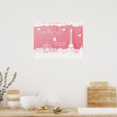 ピンク紙パリキンセアニラ ポスター (キッチン)