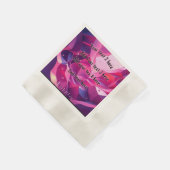 ピンク紙パーティー 縁ありカクテルナプキン (角)