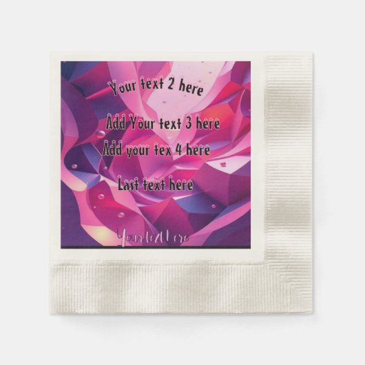 ピンク紙パーティー 縁ありカクテルナプキン (正面)