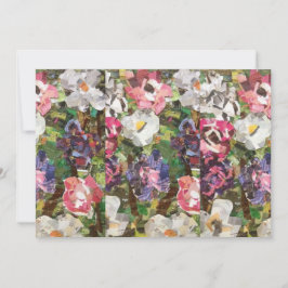 ピンク紙フラワーコラージュ招待状 招待状