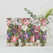 ピンク紙フラワーコラージュ招待状 招待状 (スタンド正面)
