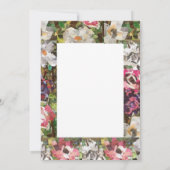 ピンク紙フラワーコラージュ招待状 招待状 (裏面)