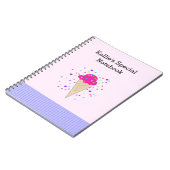 ピンク紙吹雪アイスクリームノート ノートブック (左側)