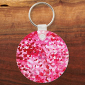 ピンク紙吹雪ハート キーホルダー (正面)