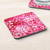 ピンク紙吹雪ハート コースター (左側)