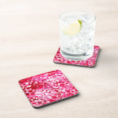 ピンク紙吹雪ハート コースター (右側)