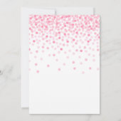 ピンク紙吹雪パーティー金ゴールドナンバーガール7th誕生日 招待状 (裏面)