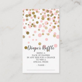 ピンク紙吹雪ベビーシャワーおむつラッフルチケット エンクロージャーカード