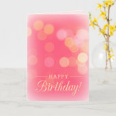 ピンク紙吹雪誕生日カード カード (黄色い花)