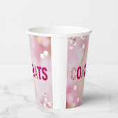 ピンク紙吹雪「おめでとう」 8ozカップ 紙コップ (右)