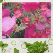 ピンク紙花開花 キッチンタオル (折り畳み)