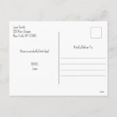 ピンク紙飛行機、ロマンチック、ボーイフレンド誕生日 シーズンポストカード (裏面)