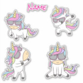 ピンク素晴らしかわいいユニコーン シール (正面)