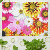 ピンク素晴らしがかった黄色の花柄のアクセサリー キッチンタオル (折り畳み)