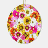 ピンク素晴らしがかった黄色の花柄のアクセサリー セラミックオーナメント (左)