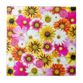 ピンク素晴らしがかった黄色の花柄のアクセサリー タイル (正面)