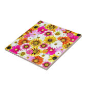 ピンク素晴らしがかった黄色の花柄のアクセサリー タイル (側面)