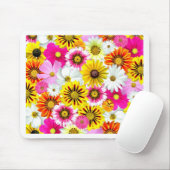ピンク素晴らしがかった黄色の花柄のアクセサリー マウスパッド (マウス)