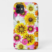 ピンク素晴らしがかった黄色の花柄のアクセサリー Case-Mate iPhoneケース (裏面)