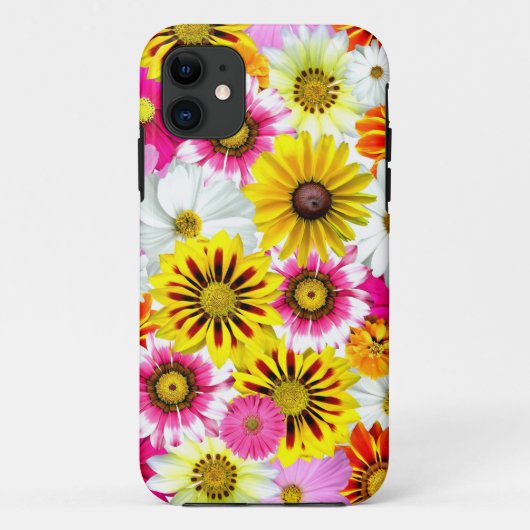 ピンク素晴らしがかった黄色の花柄のアクセサリー Case-Mate iPhoneケース (裏面)