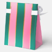 ピンク素晴らしとグリーンのモダンストライプ フェイバーボックス (裏面)