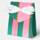ピンク素晴らしとグリーンのモダンストライプ フェイバーボックス (正面)