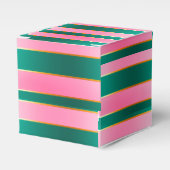 ピンク素晴らしとグリーンのモダンストライプ フェイバーボックス (正面サイド)
