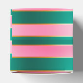 ピンク素晴らしとグリーンのモダンストライプ フェイバーボックス (上部)